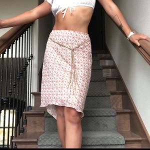 MY MICHELLE High Low Hem Self Belted Boho Skirt